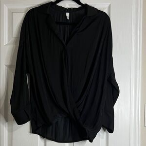 Glam Elegant Black Women's Blouse